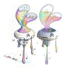 Toxic Bunny - drawing (2020) vs digital 3D (2021) Toxic Bunny - drawing (2020) vs digital 3D (2021)
