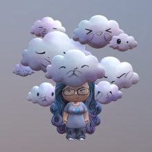 Head In Clouds sketch style (2021) - digital 3D Head In Clouds sketch style (2021) - digital 3D