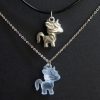 Designer Toy - Pewter & Clear Blue Unicorn Charms (2017)