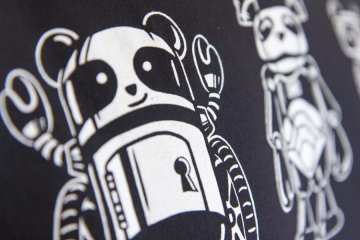 Panda Robots Hoodie - back close up (2014)